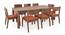 Arabia XXL - Kerry 8 Seater Dining Table Set (Teak Finish, Burnt Orange) by Urban Ladder