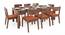 Arabia XXL - Kerry 8 Seater Dining Table Set (Teak Finish, Burnt Orange) by Urban Ladder