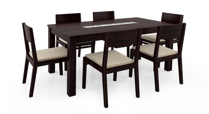 Brighton Large - Kerry 6 Seater Dining Table Set (Mahogany Finish, Wheat Brown) by Urban Ladder - Front View Design 1 - 196424