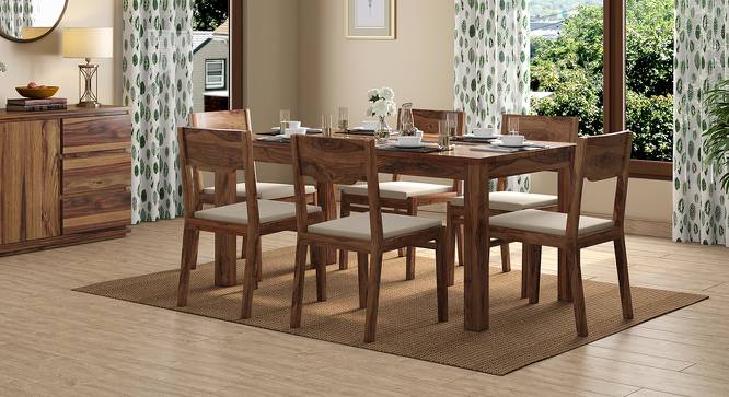 Brighton Large - Kerry 6 Seater Dining Table Set (Teak Finish, Wheat Brown) by Urban Ladder