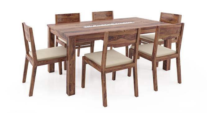 Brighton Large - Kerry 6 Seater Dining Table Set (Teak Finish, Wheat Brown) by Urban Ladder