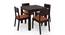 Arabia Storage - Kerry 4 Seater Dining Table Set (Mahogany Finish, Burnt Orange) by Urban Ladder - Front View Design 1 - 196457