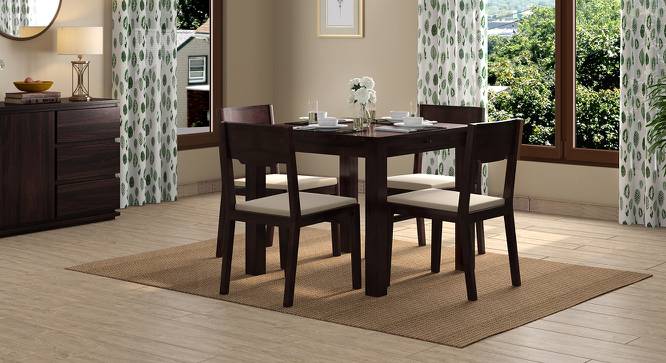 Arabia Storage - Kerry 4 Seater Dining Table Set (Mahogany Finish, Wheat Brown) by Urban Ladder - Design 1 Full View - 196467