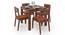 Arabia Storage - Kerry 4 Seater Dining Table Set (Teak Finish, Burnt Orange) by Urban Ladder