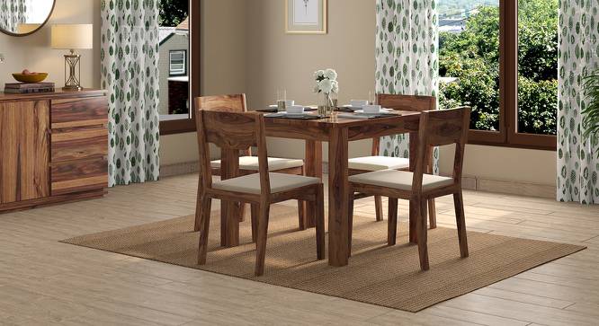 Arabia Storage - Kerry 4 Seater Dining Table Set (Teak Finish, Wheat Brown) by Urban Ladder