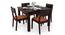 Brighton Square - Kerry 4 Seater Dining Table Set (Mahogany Finish, Burnt Orange) by Urban Ladder