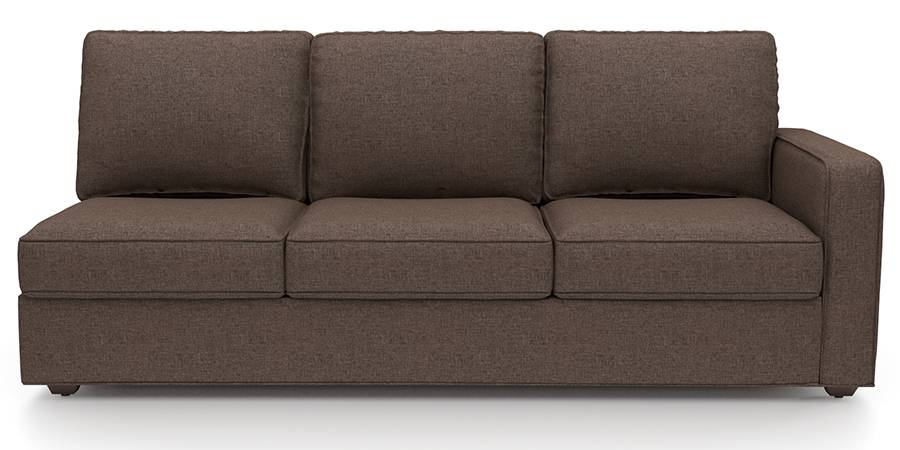 Apollo Sofa Set (Mocha, Fabric Sofa Material, Compact Sofa Size, Firm Cushion Type, Sectional Sofa Type, Left Aligned 3 Seater Sofa Component) by Urban Ladder