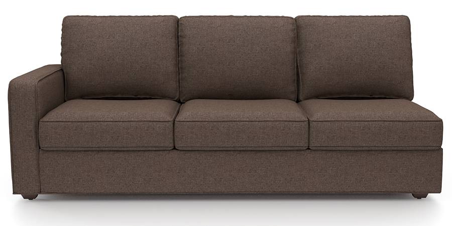 Apollo Sofa Set (Mocha, Fabric Sofa Material, Compact Sofa Size, Firm Cushion Type, Sectional Sofa Type, Right Aligned 3 Seater Sofa Component) by Urban Ladder