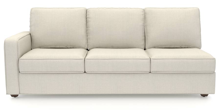Apollo Sofa Set (Pearl, Fabric Sofa Material, Compact Sofa Size, Soft Cushion Type, Sectional Sofa Type, Right Aligned 3 Seater Sofa Component) by Urban Ladder