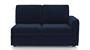 Apollo Sofa Set (Fabric Sofa Material, Compact Sofa Size, Soft Cushion Type, Sectional Sofa Type, Left Aligned 2 Seater Sofa Component, Sea Port Blue Velvet) by Urban Ladder