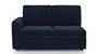 Apollo Sofa Set (Fabric Sofa Material, Compact Sofa Size, Soft Cushion Type, Sectional Sofa Type, Right Aligned 2 Seater Sofa Component, Sea Port Blue Velvet) by Urban Ladder