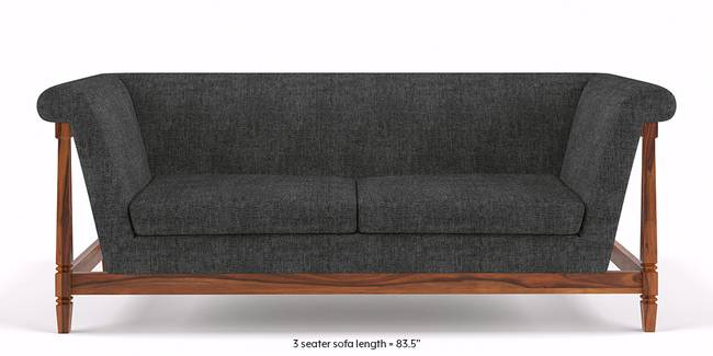 Malabar Wooden Sofa (Smoke Grey) (None Standard Set - Sofas, Left Aligned Chaise Custom Set - Sofas, Smoke, Fabric Sofa Material, Regular Sofa Size, Soft Cushion Type, Regular Sofa Type)