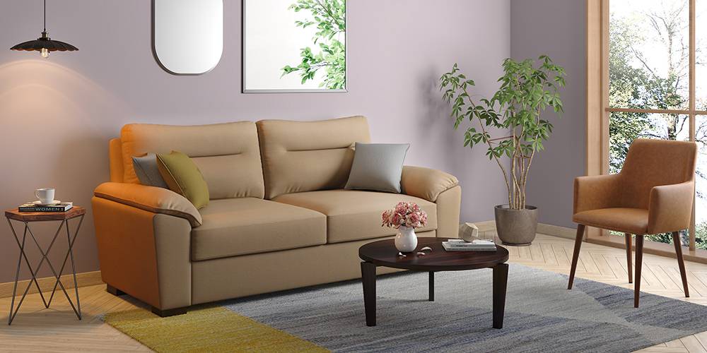 Adelaide Compact Leatherette Sofa (Cappuccino) (2-seater Custom Set - Sofas, None Standard Set - Sofas, Cappuccino, Leatherette Sofa Material, Compact Sofa Size, Soft Cushion Type, Regular Sofa Type) by Urban Ladder - - 199471