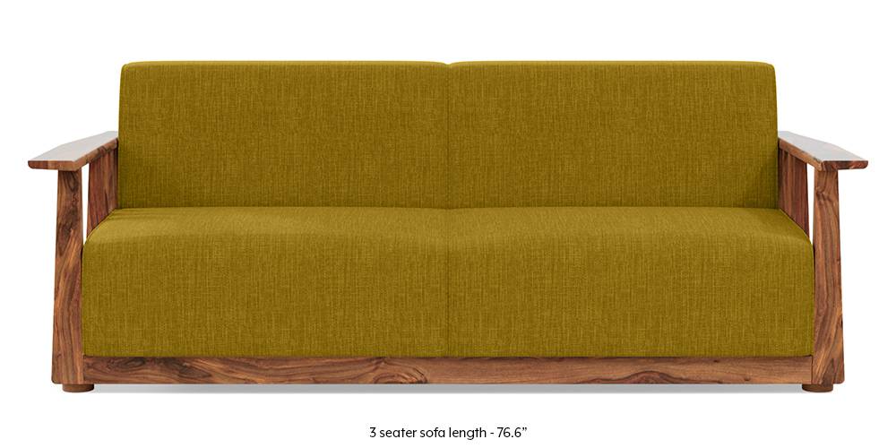 Serra Wooden Sofa Teak Finish Sea Port Blue Velvet