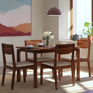 All 4 Seater Dining Table Sets Design Catria Kerry Solid Wood 4 Seater Dining Table with Set of Chairs in Teak Finish