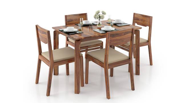 Catria - Kerry 4 Seater Dining Set (Teak Finish, Wheat Brown) by Urban Ladder