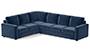 Apollo Sofa Set (Fabric Sofa Material, Compact Sofa Size, Firm Cushion Type, Corner Sofa Type, Corner Master Sofa Component, Lapis Blue, Regular Back Type, Regular Back Height) by Urban Ladder - - 200825
