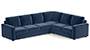 Apollo Sofa Set (Fabric Sofa Material, Compact Sofa Size, Firm Cushion Type, Corner Sofa Type, Corner Master Sofa Component, Lapis Blue, Regular Back Type, Regular Back Height) by Urban Ladder - - 200826