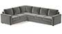 Apollo Sofa Set (Fabric Sofa Material, Regular Sofa Size, Soft Cushion Type, Corner Sofa Type, Corner Master Sofa Component, Ash Grey Velvet, Regular Back Type, Regular Back Height) by Urban Ladder - - 200885