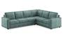 Apollo Sofa Set (Fabric Sofa Material, Regular Sofa Size, Soft Cushion Type, Corner Sofa Type, Corner Master Sofa Component, Dusty Turquoise Velvet) by Urban Ladder