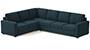 Apollo Sofa Set (Indigo Blue, Fabric Sofa Material, Regular Sofa Size, Soft Cushion Type, Corner Sofa Type, Corner Master Sofa Component) by Urban Ladder