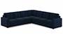 Apollo Sofa Set (Fabric Sofa Material, Regular Sofa Size, Soft Cushion Type, Corner Sofa Type, Corner Master Sofa Component, Sea Port Blue Velvet) by Urban Ladder