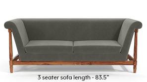 Malabar Wooden Sofa (Ash Grey Velvet)