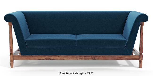 Malabar Wooden Sofa (Cobalt Blue) (1-seater Custom Set - Sofas, None Standard Set - Sofas, Cobalt, Fabric Sofa Material, Regular Sofa Size, Soft Cushion Type, Regular Sofa Type)