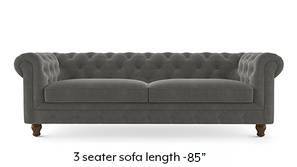 Winchester Fabric Sofa (Ash Grey Velvet)