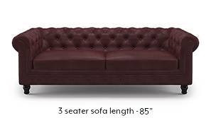 Winchester Leatherette Sofa (Burgundy)