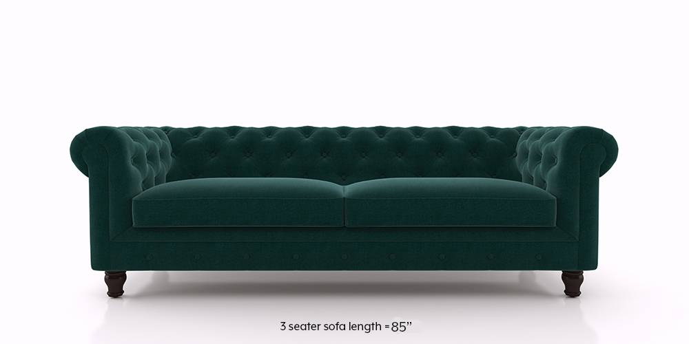 Winchester Fabric Sofa (Malibu Blue) (3-seater Custom Set - Sofas, None Standard Set - Sofas, Fabric Sofa Material, Regular Sofa Size, Malibu, Regular Sofa Type) by Urban Ladder - - 208853