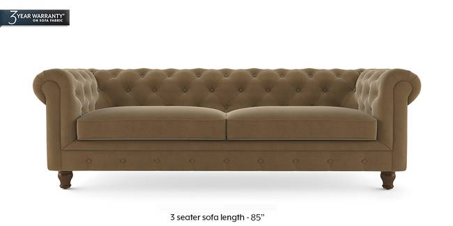 Winchester Fabric Sofa (Fawn Velvet) (1-seater Custom Set - Sofas, None Standard Set - Sofas, Fabric Sofa Material, Regular Sofa Size, Regular Sofa Type, Fawn Velvet)
