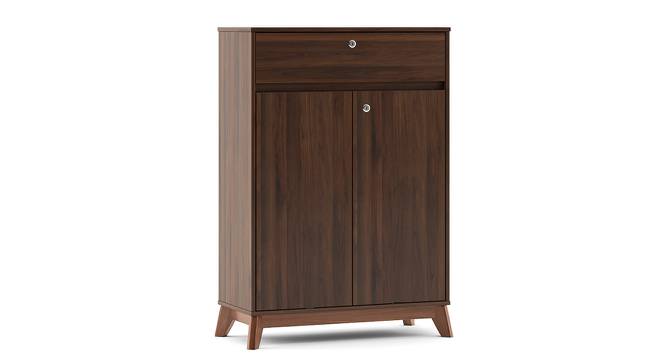 Webster Shoe Cabinet With Lock (Walnut Finish, 15 Pair Capacity) by Urban Ladder - Design 1 Cross View - 210164