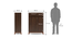 Webster Shoe Cabinet With Lock (Walnut Finish, 15 Pair Capacity) by Urban Ladder - Dimension Design 1 - 210168