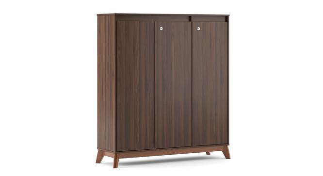 Webster Shoe Cabinet With Lock (Walnut Finish, 32 Pair Capacity) by Urban Ladder - Design 1 Cross View - 210171