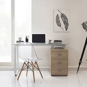 Study Furniture Bestseller Design Eddings Free Standing Engineered Wood Study Table in Natural Oak Finish