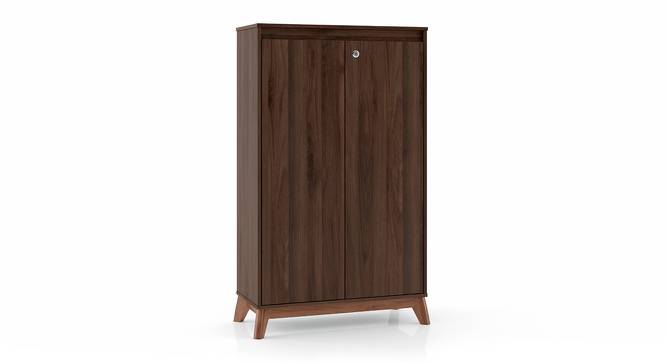 Webster Shoe Cabinet With Lock (Walnut Finish, 24 Pair Capacity) by Urban Ladder - Design 1 Cross View - 210274