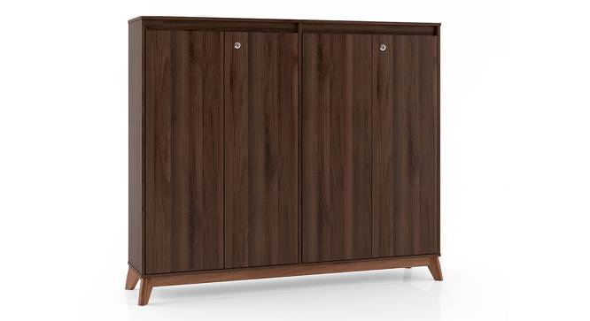 Webster Shoe Cabinet With Lock (Walnut Finish, 48 Pair Capacity) by Urban Ladder - Design 1 Cross View - 210281