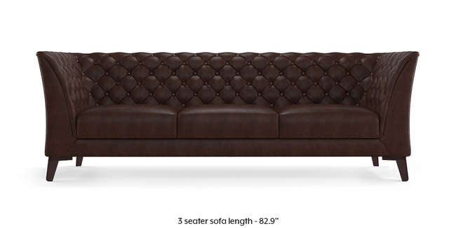 Weston Half Leather Sofa (Chocolate Italian Leather) (Chocolate, 1-seater Custom Set - Sofas, None Standard Set - Sofas, Regular Sofa Size, Regular Sofa Type, Leather Sofa Material)
