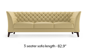 Weston Half Leather Sofa (Cream Italian Leather)