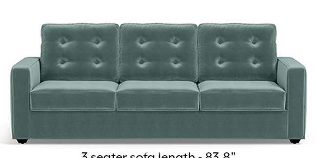 Apollo Sofa Set (Fabric Sofa Material, Regular Sofa Size, Soft Cushion Type, Regular Sofa Type, Master Sofa Component, Dusty Turquoise Velvet, Tufted Back Type, Regular Back Height)