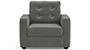 Apollo Sofa Set (Fabric Sofa Material, Compact Sofa Size, Firm Cushion Type, Regular Sofa Type, Individual 1 Seater Sofa Component, Ash Grey Velvet, Tufted Back Type, Regular Back Height) by Urban Ladder - - 211783