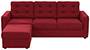 Apollo Sofa Set (Fabric Sofa Material, Compact Sofa Size, Soft Cushion Type, Regular Sofa Type, Master Sofa Component, Salsa Red, Tufted Back Type, Regular Back Height) by Urban Ladder - - 212061