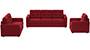 Apollo Sofa Set (Fabric Sofa Material, Compact Sofa Size, Firm Cushion Type, Regular Sofa Type, Master Sofa Component, Salsa Red, Tufted Back Type, Regular Back Height) by Urban Ladder - - 212096