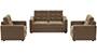 Apollo Sofa Set (Fabric Sofa Material, Compact Sofa Size, Firm Cushion Type, Regular Sofa Type, Master Sofa Component, Fawn Velvet, Tufted Back Type, Regular Back Height) by Urban Ladder - - 212246