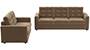 Apollo Sofa Set (Fabric Sofa Material, Compact Sofa Size, Firm Cushion Type, Regular Sofa Type, Master Sofa Component, Fawn Velvet, Tufted Back Type, Regular Back Height) by Urban Ladder - - 212248