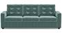 Apollo Sofa Set (Fabric Sofa Material, Regular Sofa Size, Soft Cushion Type, Regular Sofa Type, Individual 3 Seater Sofa Component, Dusty Turquoise Velvet, Tufted Back Type, Regular Back Height) by Urban Ladder