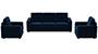 Apollo Sofa Set (Fabric Sofa Material, Regular Sofa Size, Soft Cushion Type, Regular Sofa Type, Master Sofa Component, Sea Port Blue Velvet, Tufted Back Type, Regular Back Height) by Urban Ladder