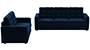 Apollo Sofa Set (Fabric Sofa Material, Regular Sofa Size, Soft Cushion Type, Regular Sofa Type, Master Sofa Component, Sea Port Blue Velvet, Tufted Back Type, Regular Back Height) by Urban Ladder