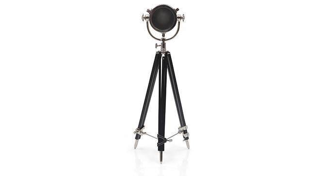 Endeavour Tripod Floor Lamp (Black Base Finish, Cylindrical Shade Shape, Nickel Shade Color) by Urban Ladder - - 21291